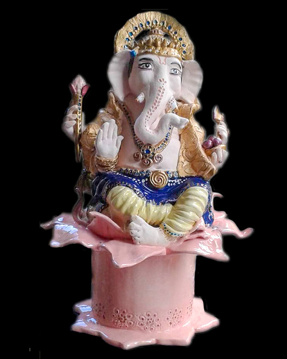 Figurative ceramic sculpture of Ganesh God