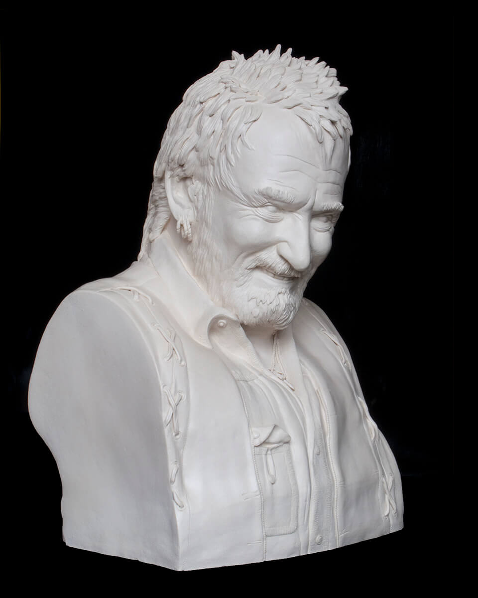 Figurative ceramic sculpture of a man