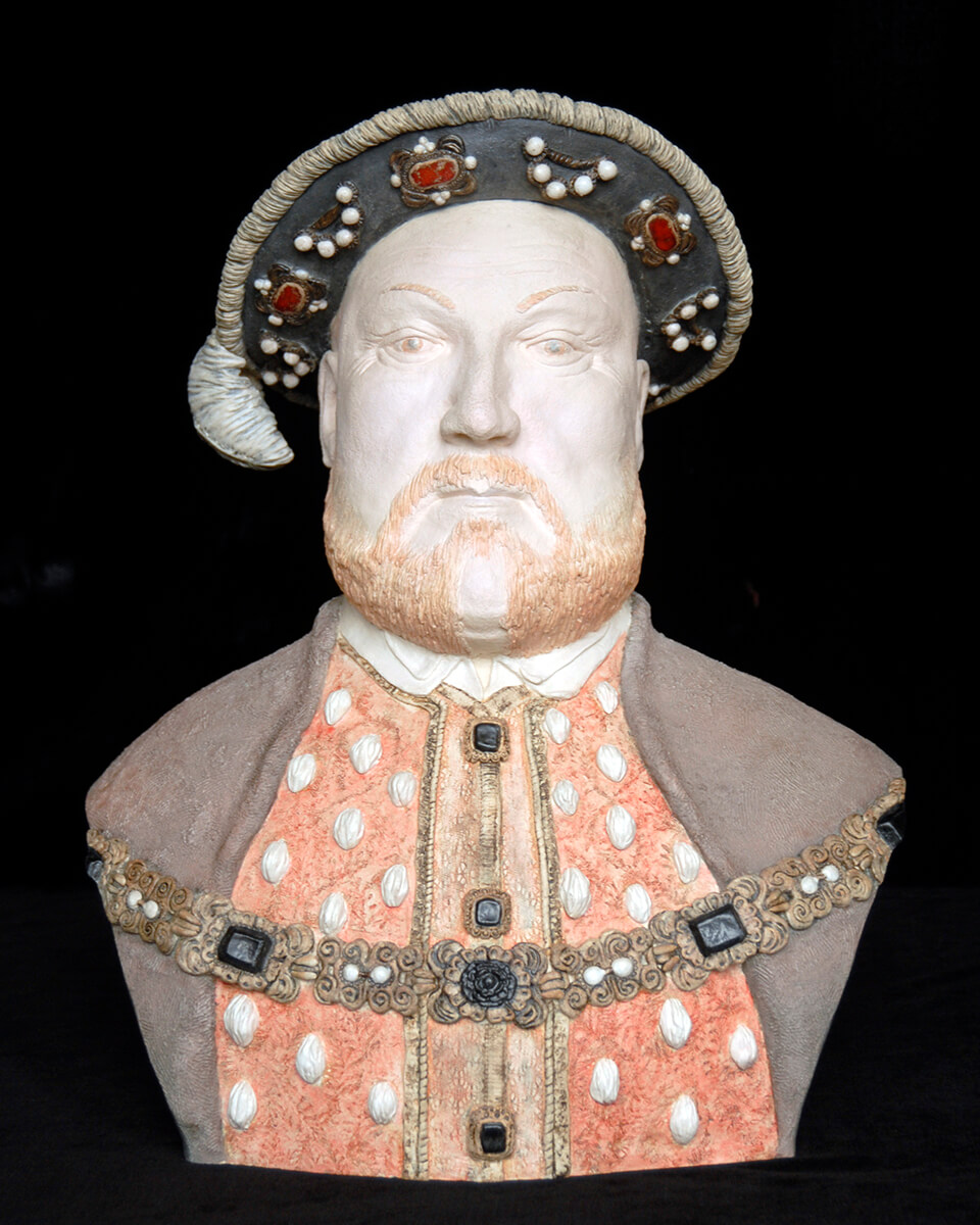 Figurative ceramic sculpture of King Herny