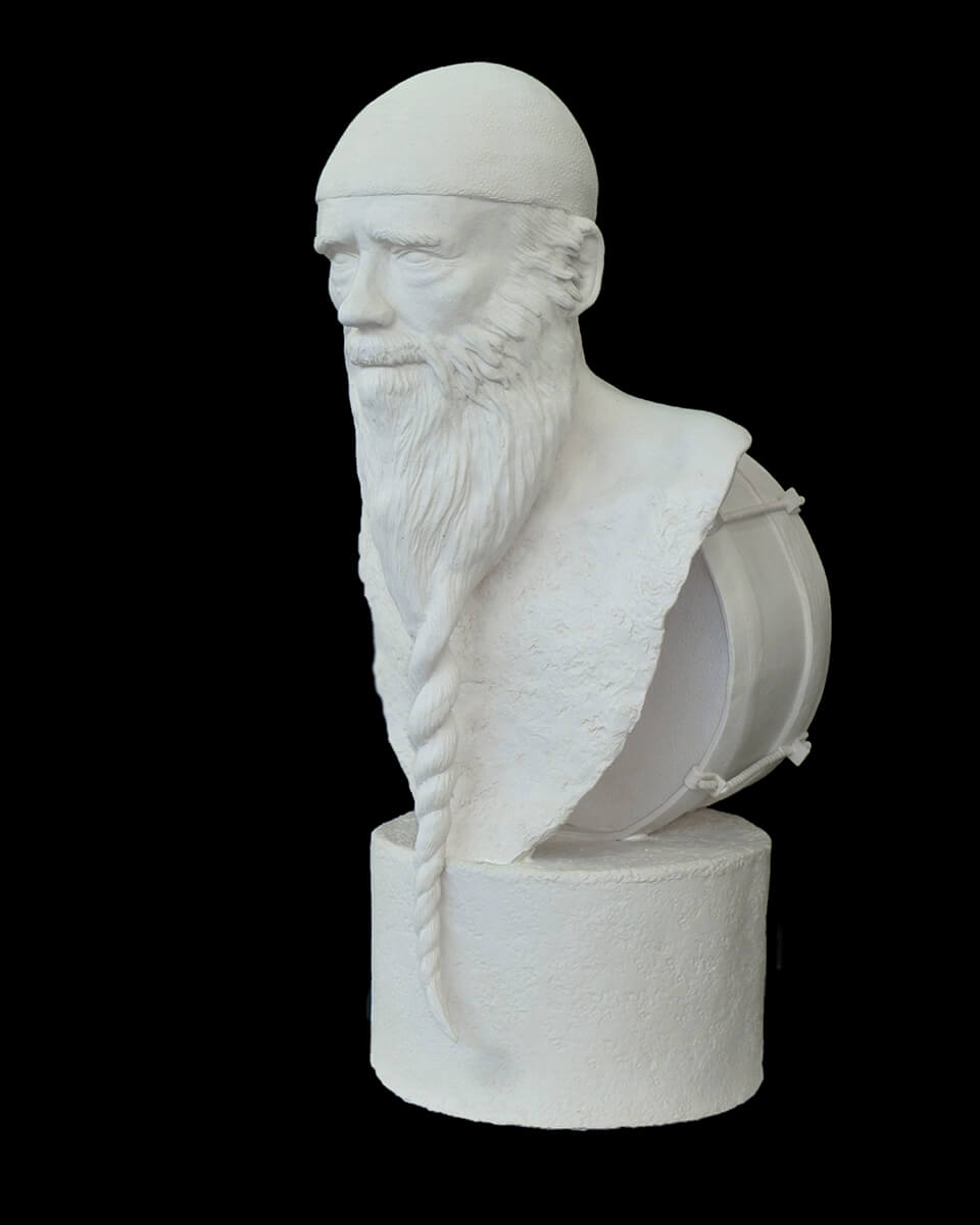 Figurative ceramic sculpture of a man called Liam Genockey