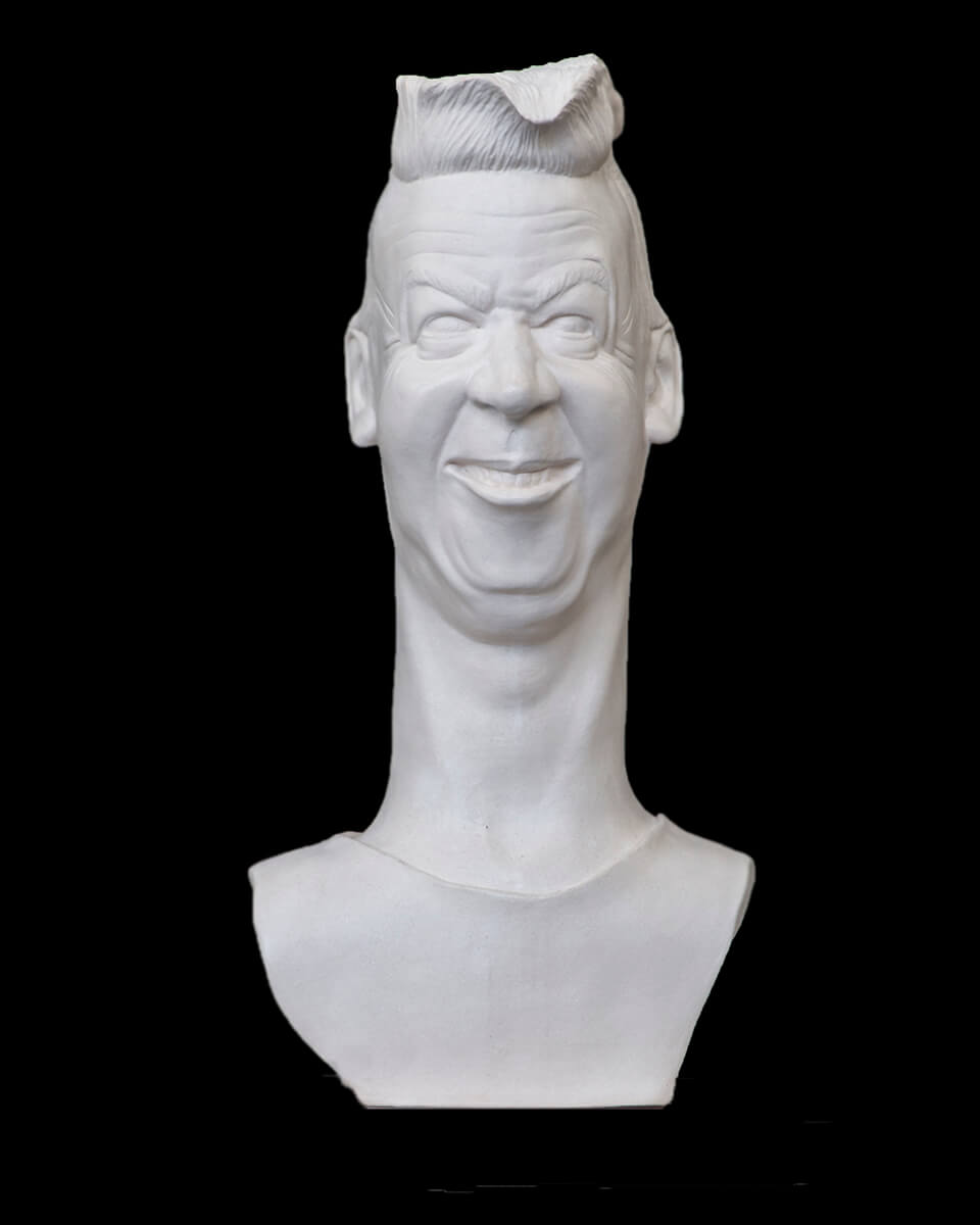 Figurative ceramic sculpture of a man called John Hessey