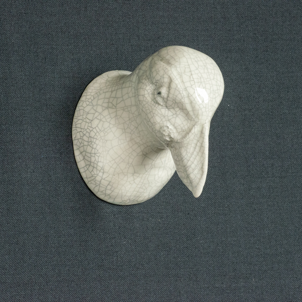 Figurative ceramic sculpture of a Puffin