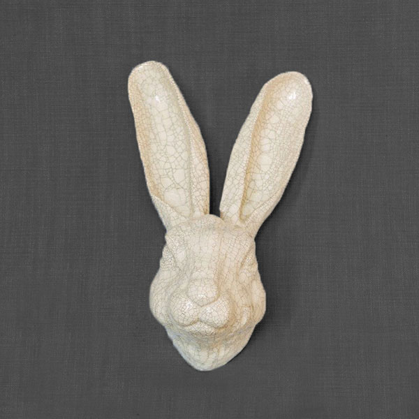 Figurative ceramic sculpture of a Hare