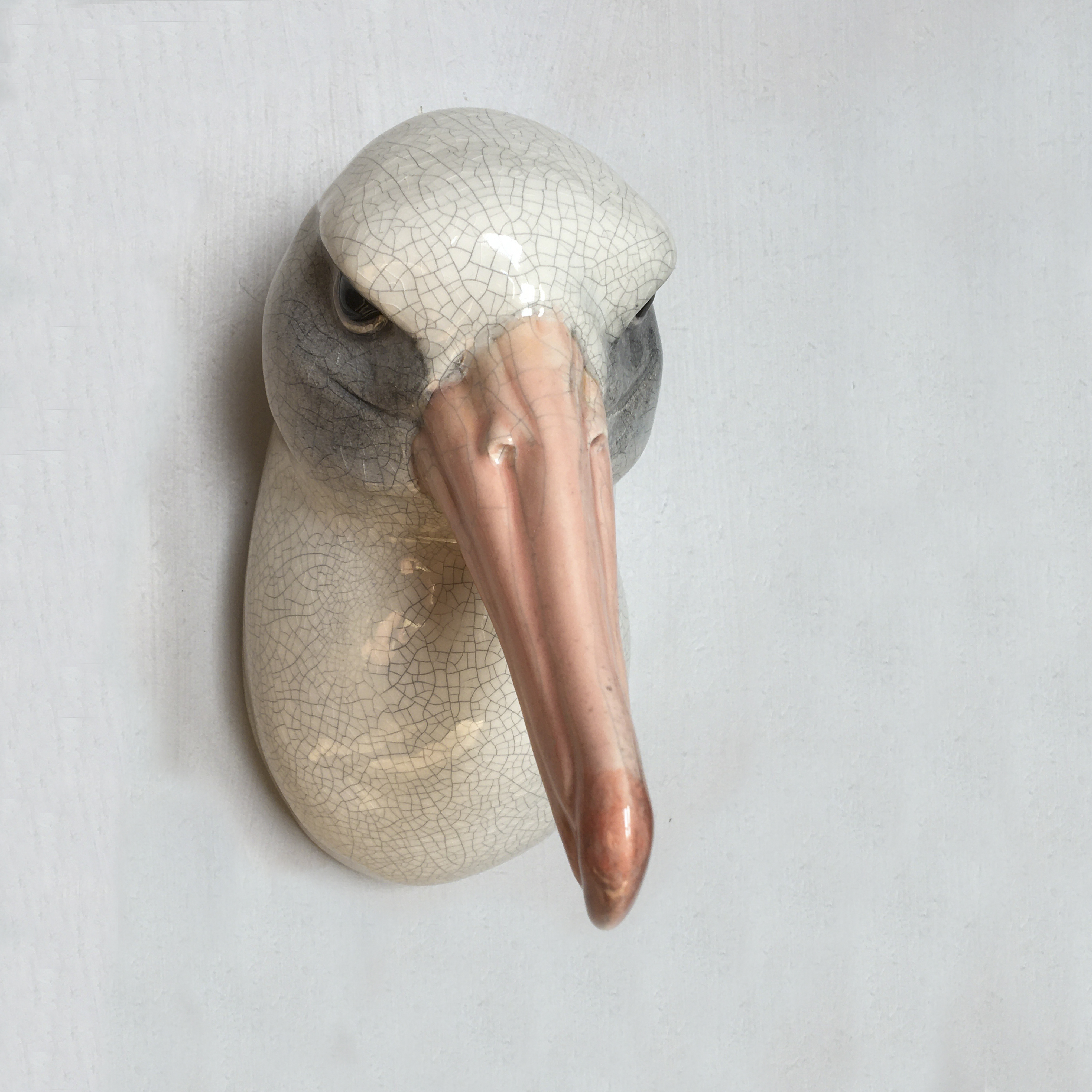 Figurative ceramic sculpture of an Albatross head