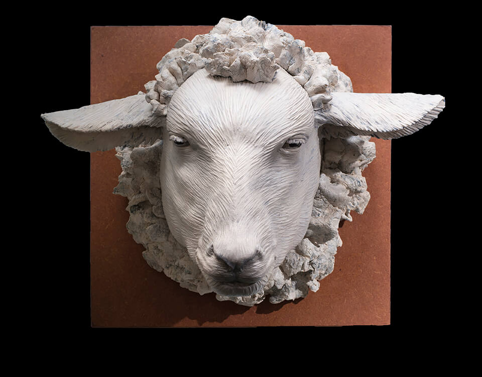 Figurative ceramic sculpture of Sheep